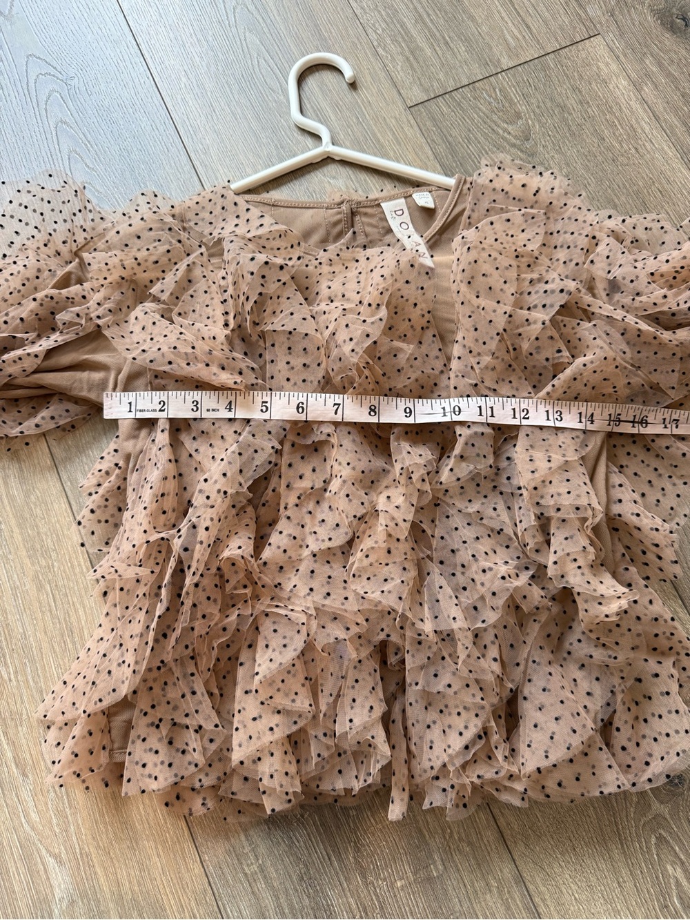 Anthropologie Dolan Left Coast Polka Dot Mesh Ruffle Top Size XS - Picture 10 of 13
